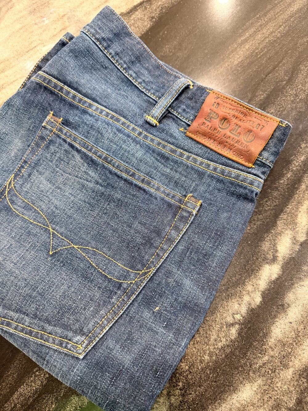 Polo Ralph Lauren Mens Jeans 42T x 36 Straight Leg Dark Wash Denim 100% Cotton